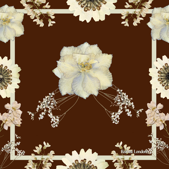 Classic chocolate pure silk scarf - 74cm square