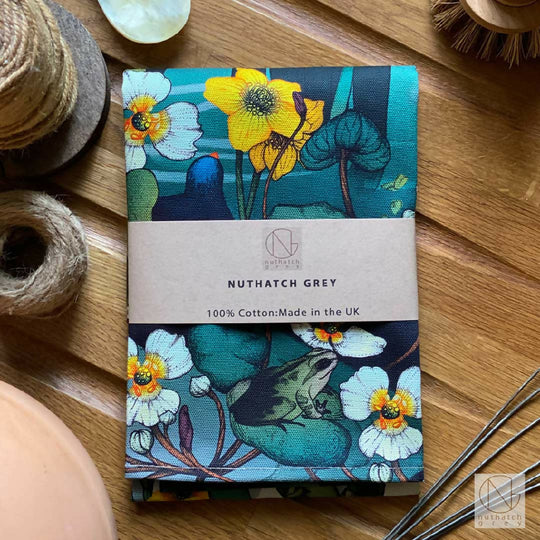 Moddershall Moorhen - Organic Cotton Tea Towel - Made in the UK