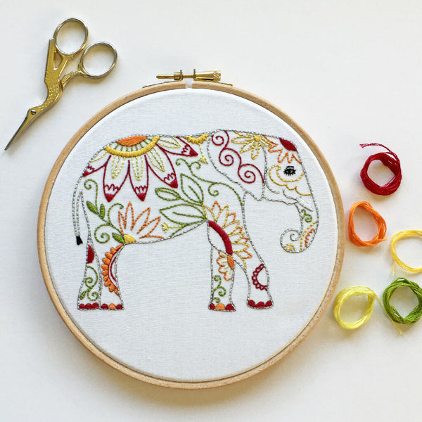 Elephant Embroidery Kit