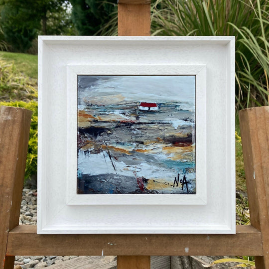'Red Roofs' | Framed Scottish Highlands Bothy Wall Art