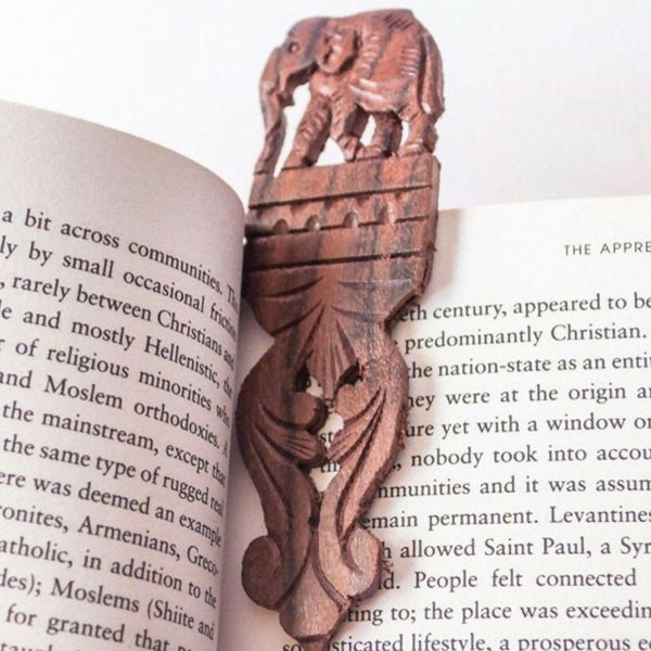 Set of 2 Wooden Elephant Bookmarks