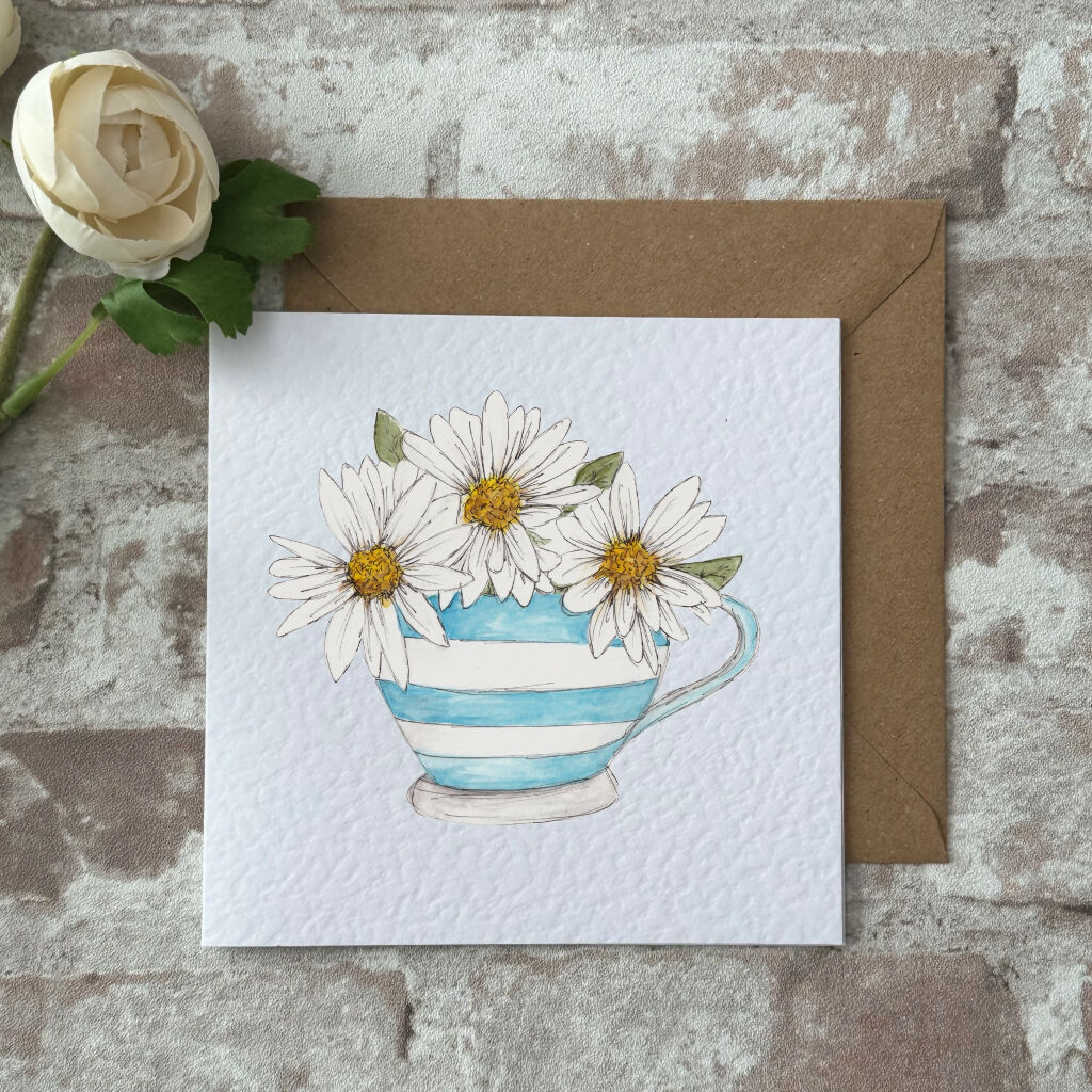 Teacup Daisy's Greetings Card