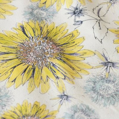 Natural Organic Sunflower and Flora Soft Furnishing Fabric