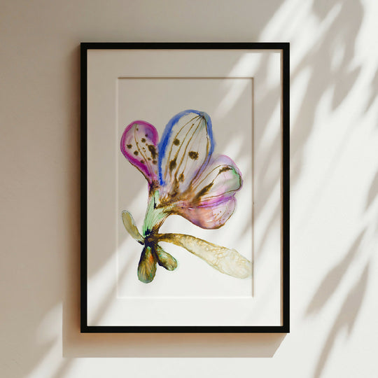 Purple Flower Ink & Watercolour Giclée Fine Art Print