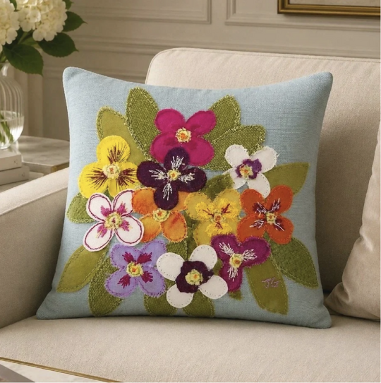Pansies Luxury Cushion