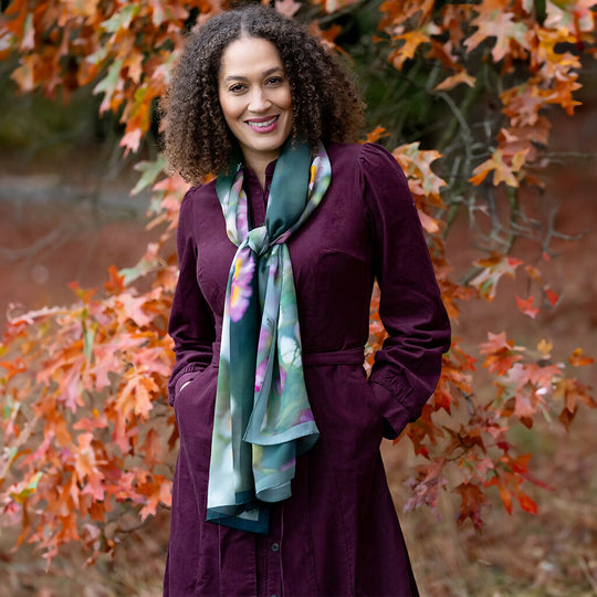 Erigeron daisies silk scarf