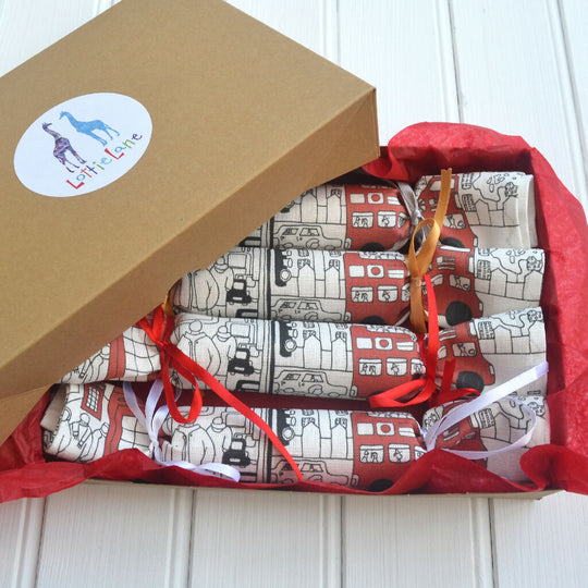 Reusable Linen Napkin Crackers in London Designs