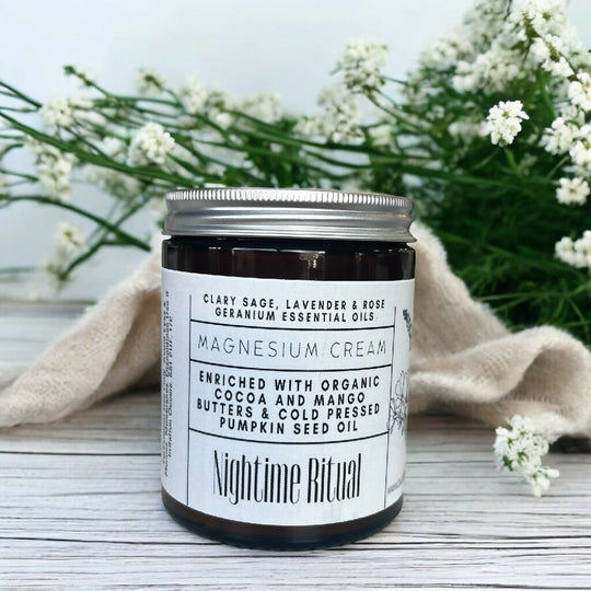 Nighttime Ritual Soothing Magnesium Cream with Clary Sage Lavender and Rose Geranium 100g
