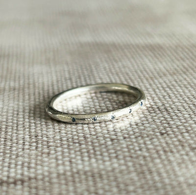 Sterling Silver Ring with Blue Sapphires