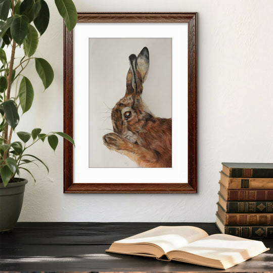 Morning Ritual - Hand Painted Hare Study