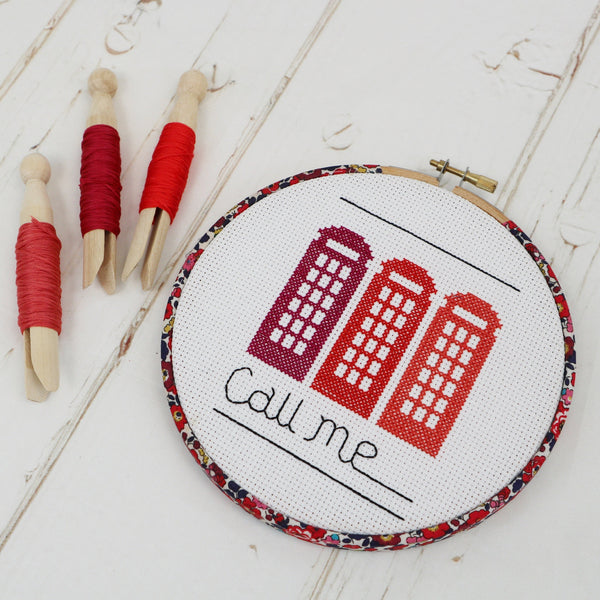 Call Me Cross Stitch Hoop Kit