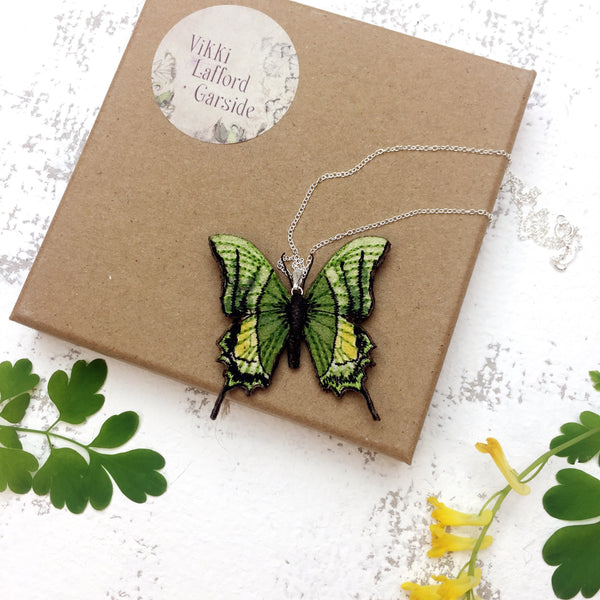 Embroidered Kaiser-i-Hind Butterfly Necklace