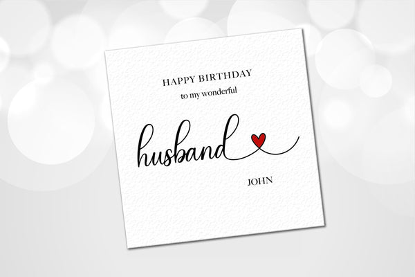 Personalised Husband Birthday Card