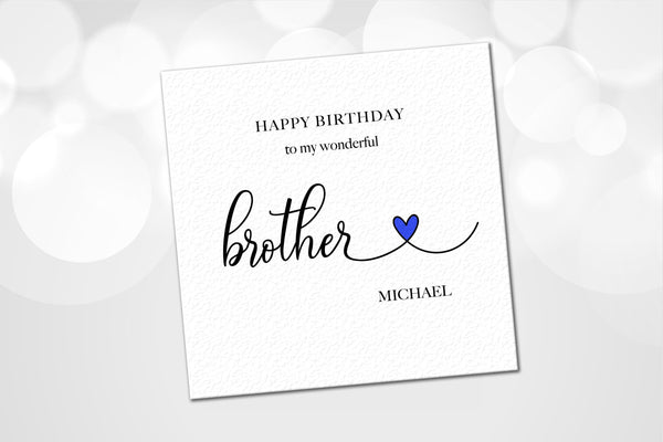 Personalised Brother Birthday Card