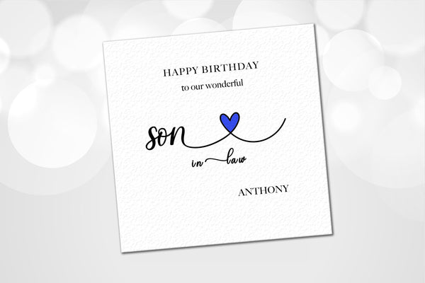 Personalised Son-in-law Birthday Card