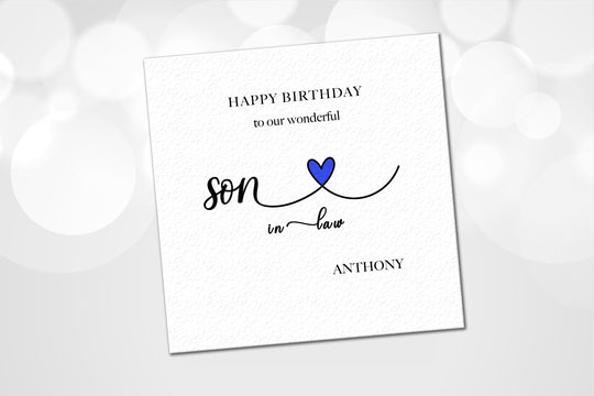 Personalised Son-in-law Birthday Card