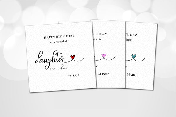Personalised Daughter-in-law Birthday Card