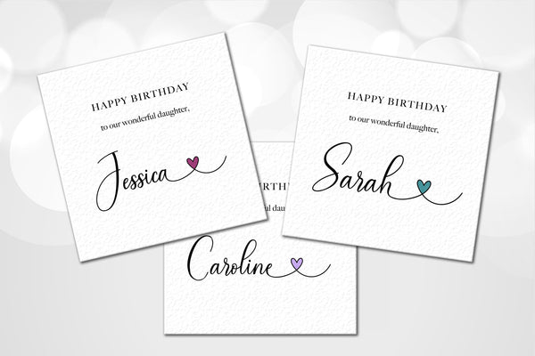 Personalised Daughter Birthday Card