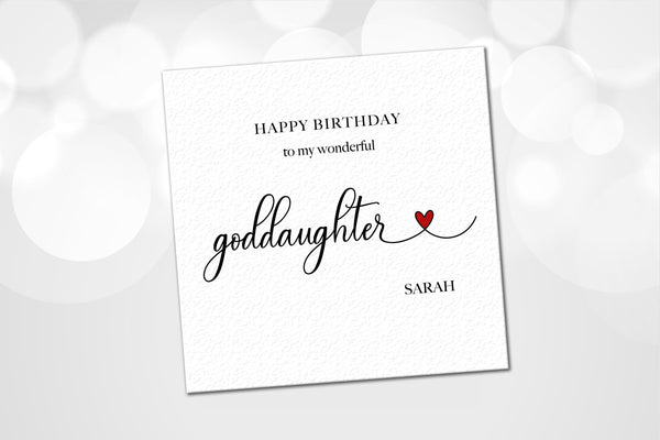 Personalised Goddaughter Birthday Card