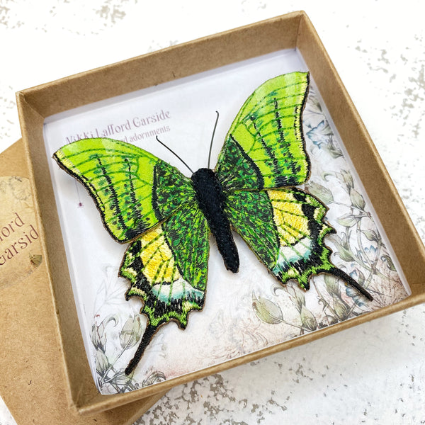 Embroidered Kaiser-i-Hind Butterfly Brooch
