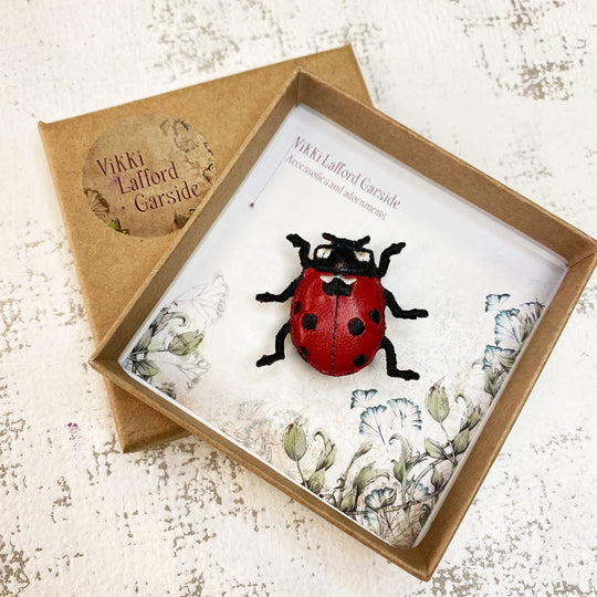 Embroidered Ladybird Brooch