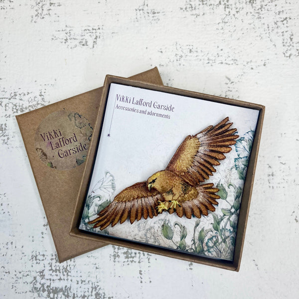 Embroidered Golden Eagle Brooch