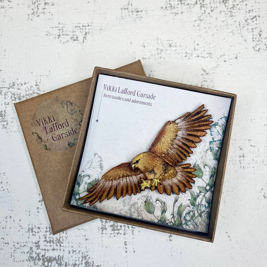 Embroidered Golden Eagle Brooch