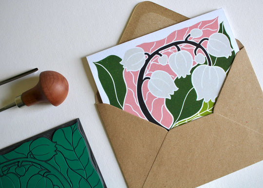 Lily of the Valley (May Birthday) Flower Card | Single Card & Envelope