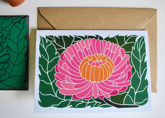 Luxury Chrysanthemum Flower Card | Single Card & Envelope