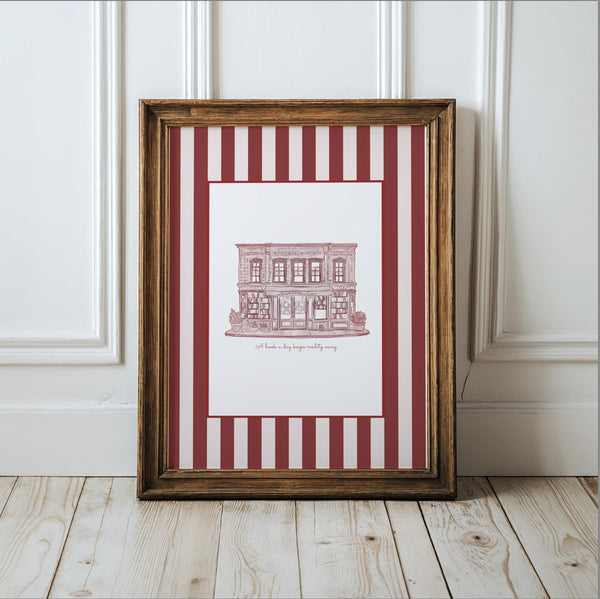 The Shop Around The Corner Print You've Got Mail Illustration NYC Book Store Artwork