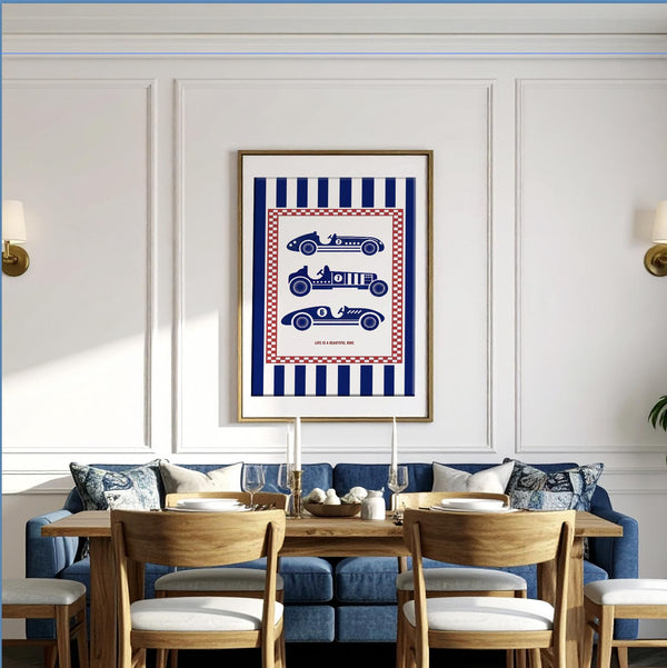 Vintage Classic Car Print Car Racing Poster Motorsport Decor Auto Racing Sports Gift Racing Decor Motor Racing Games Room Artwork