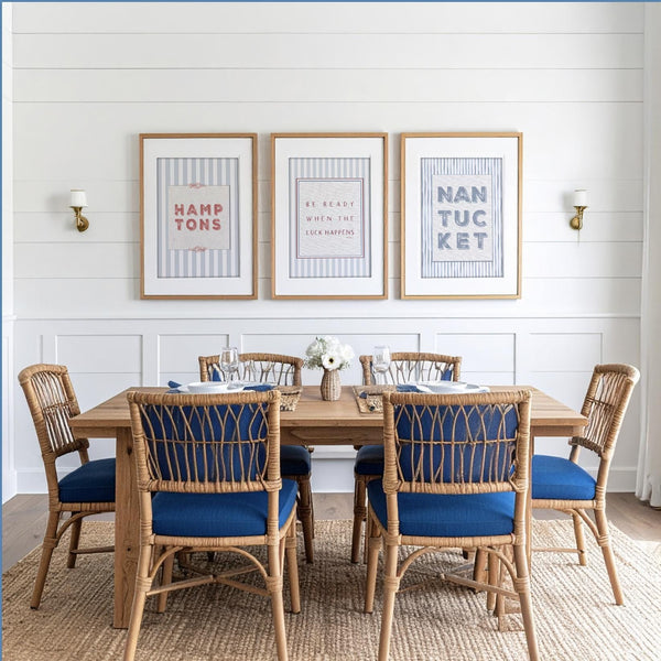 Wall Gallery Set of 3 Preppy Illustrations Coastal Wall Art Seaside Prints Cape Cod and Nantucket