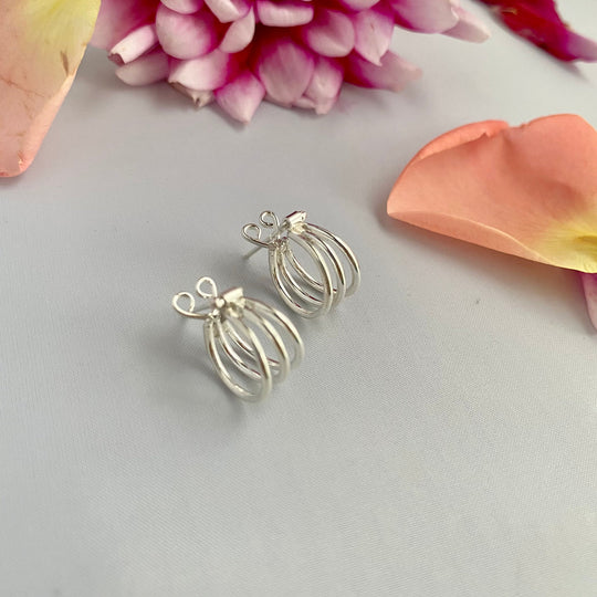 Small Triple Ring Sterling Silver Hoop Earrings