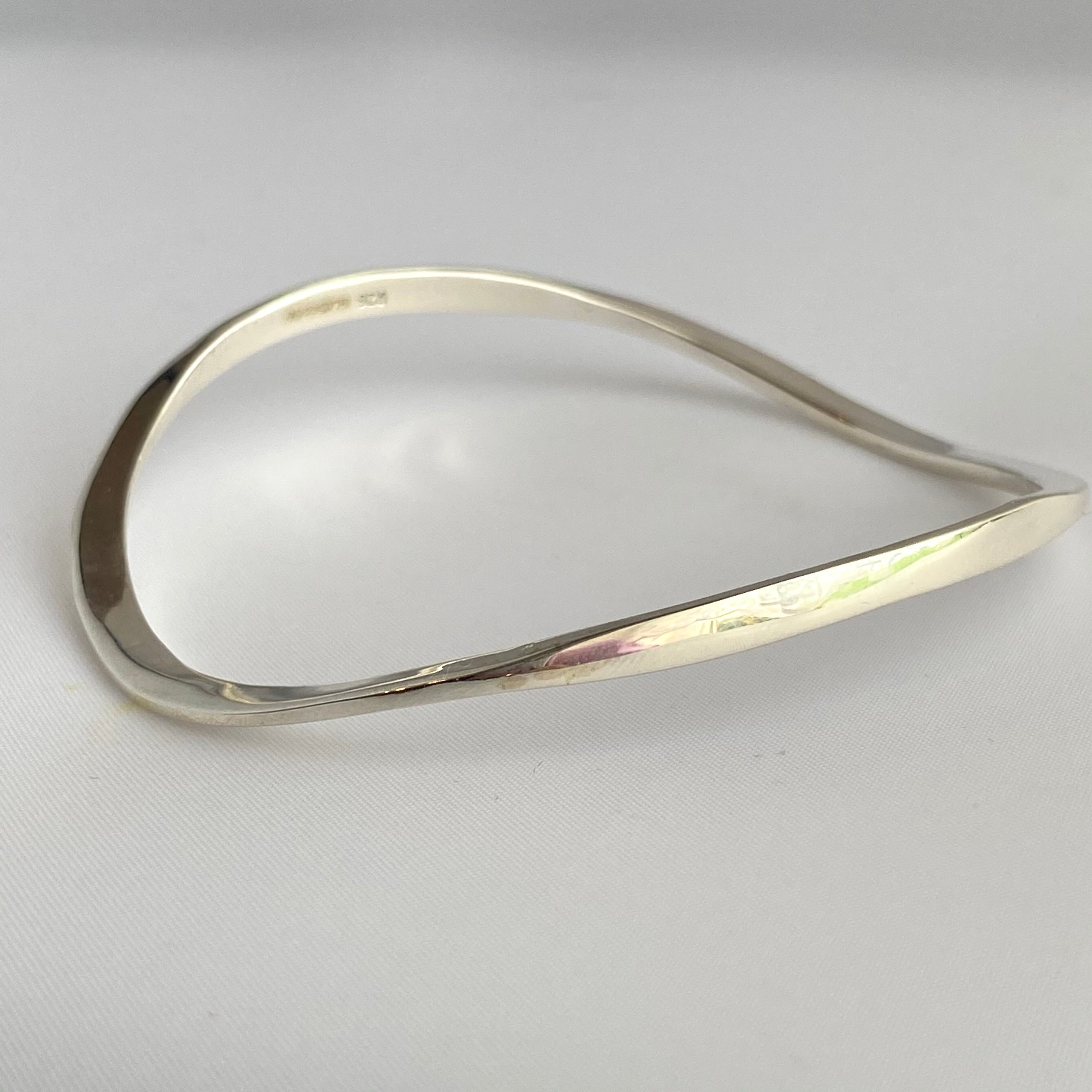 Sterling Silver Wavy Bangle with a Slightly Triangular Shape – Country ...