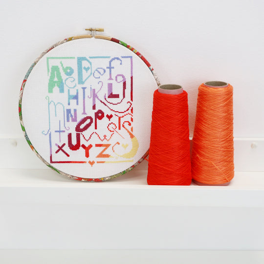 Rainbow Alphabet Sampler Cross Stitch Kit