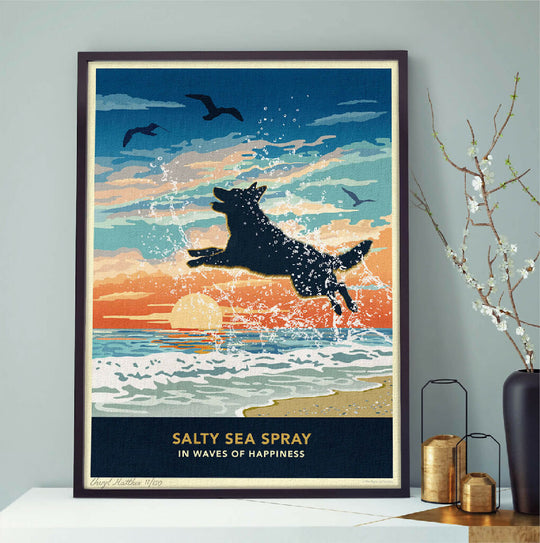 GERMAN SHEPHERD 'WAVES OF HAPPINESS’ LIMITED EDITION ART PRINT
