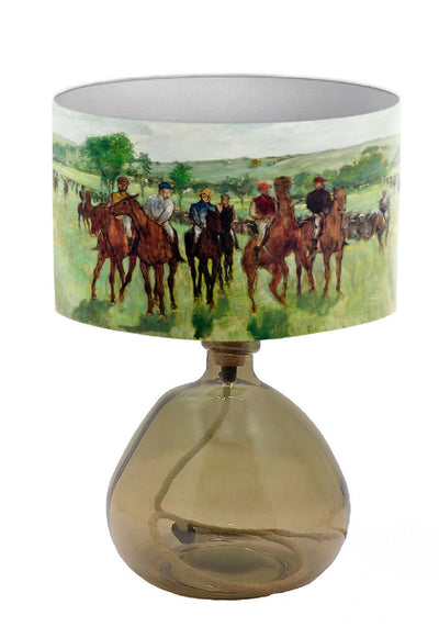 Handmade lampshade horse racing lampshade horse and jockey race day painting lampshade table lamp floor standard lightshade