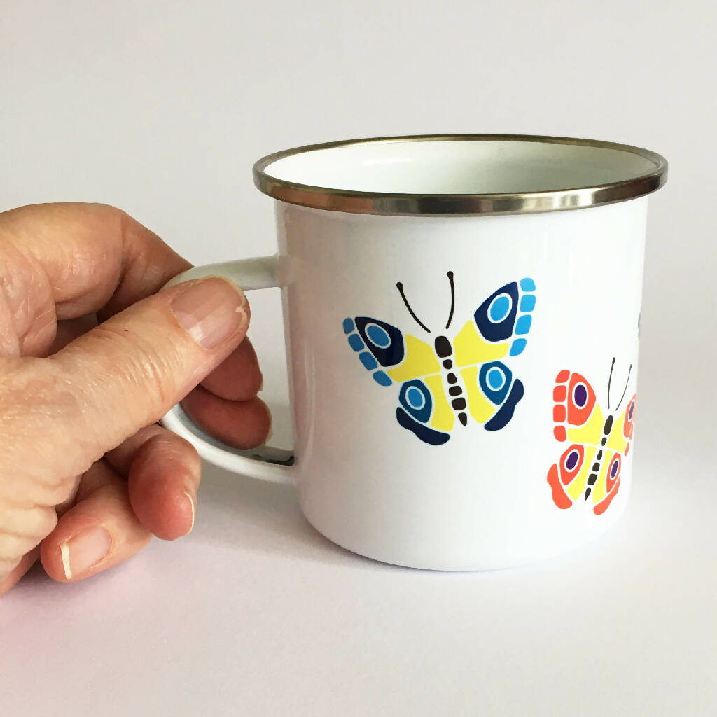 Butterfly Enamel Mug