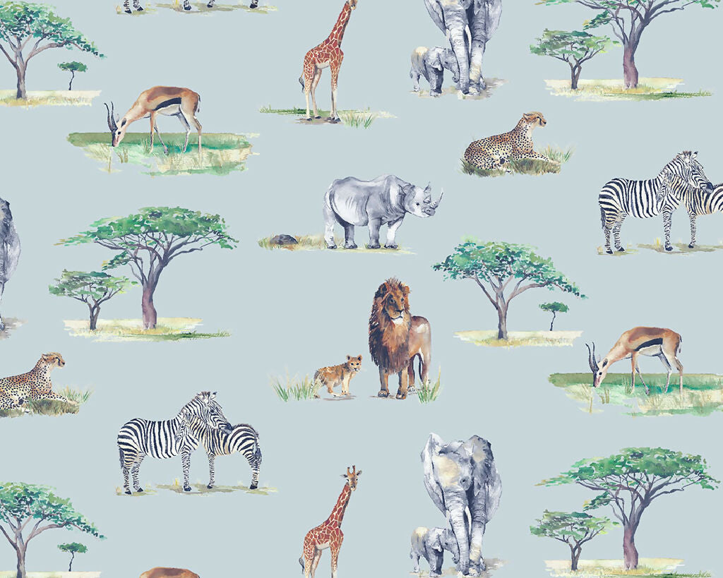 Safari Animals Curtain Fabric