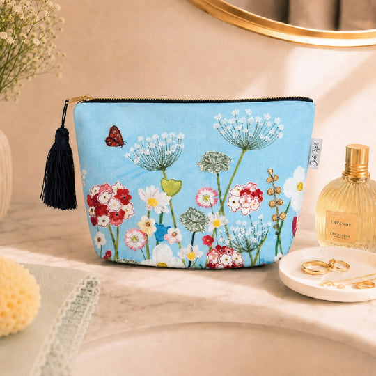 Spring Song Velvet Cosmetic Bag
