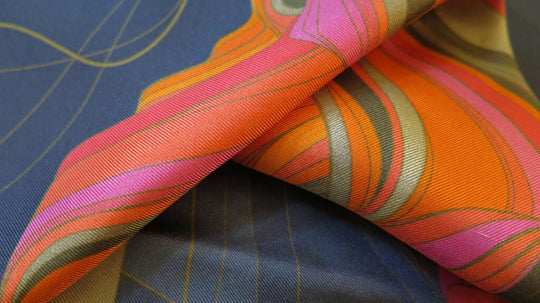 Hand Rolled Silk Scarf | Pure Silk Twill | Rose Moon Rising