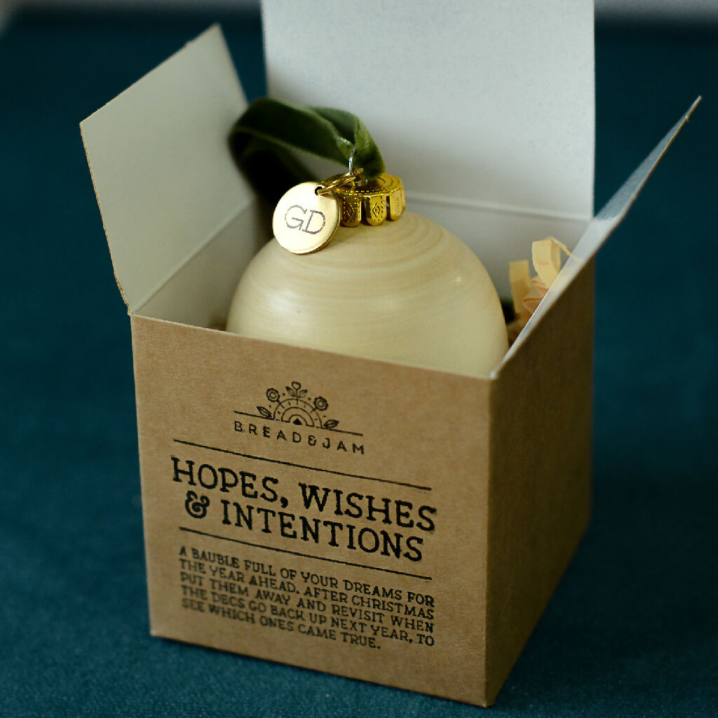 Hopes Wishes and Intentions Bauble Personalised Christmas Bauble