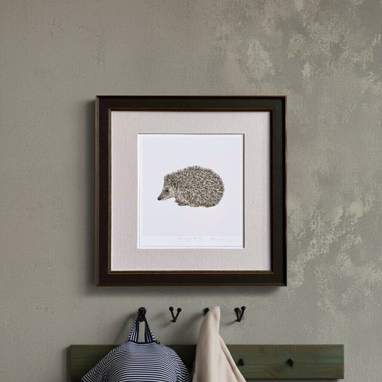 Hedgehog White -Signed and mounted Giclée Art Print