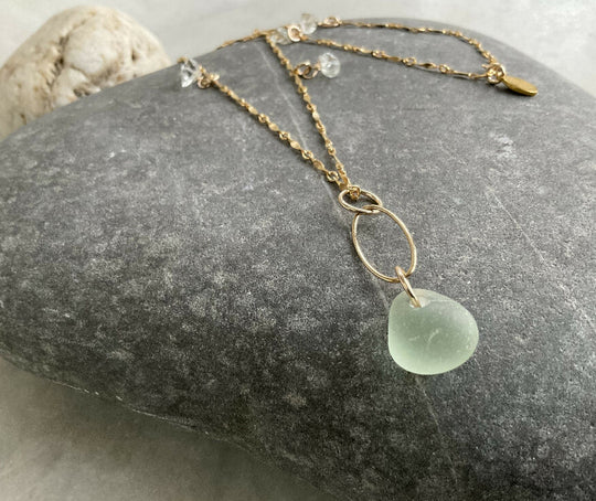Sea Glass Droplet Necklace