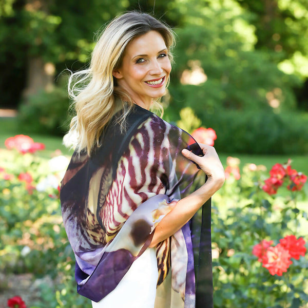 Iris silk scarf