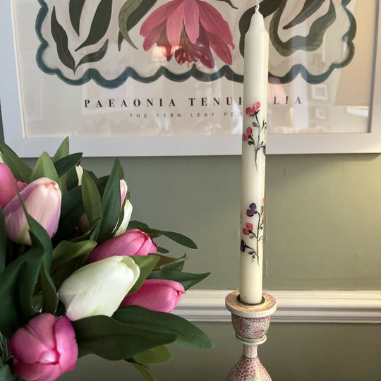 Hand painted ivory candles