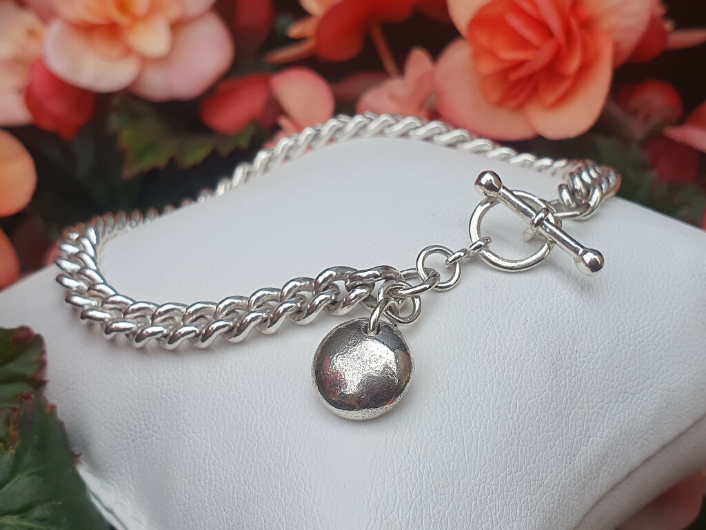 The Silver Pebble Bracelet | Sterling Silver Organic Charm Bracelet