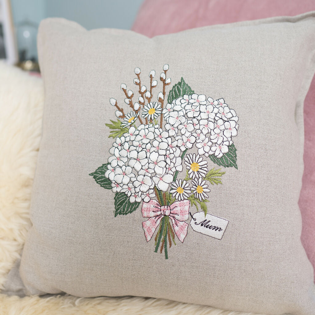 Personalised New Mum/New Beginnings Bouquet Cushion