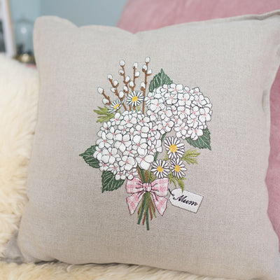 Personalised New Mum/New Beginnings Bouquet Cushion