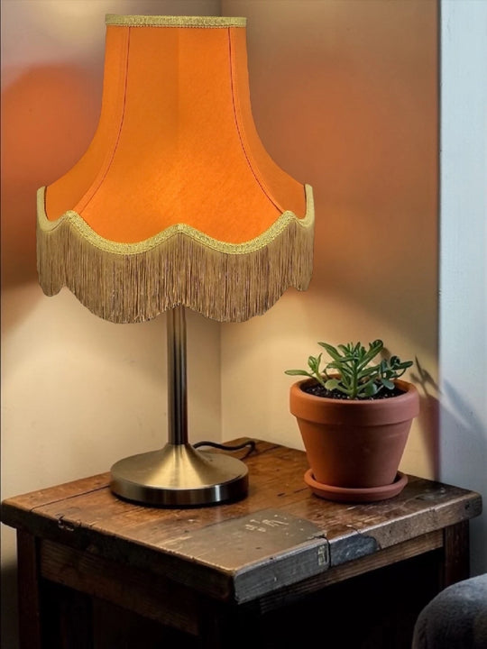 Burnt orange fabric lampshades - Available in 8 sizes